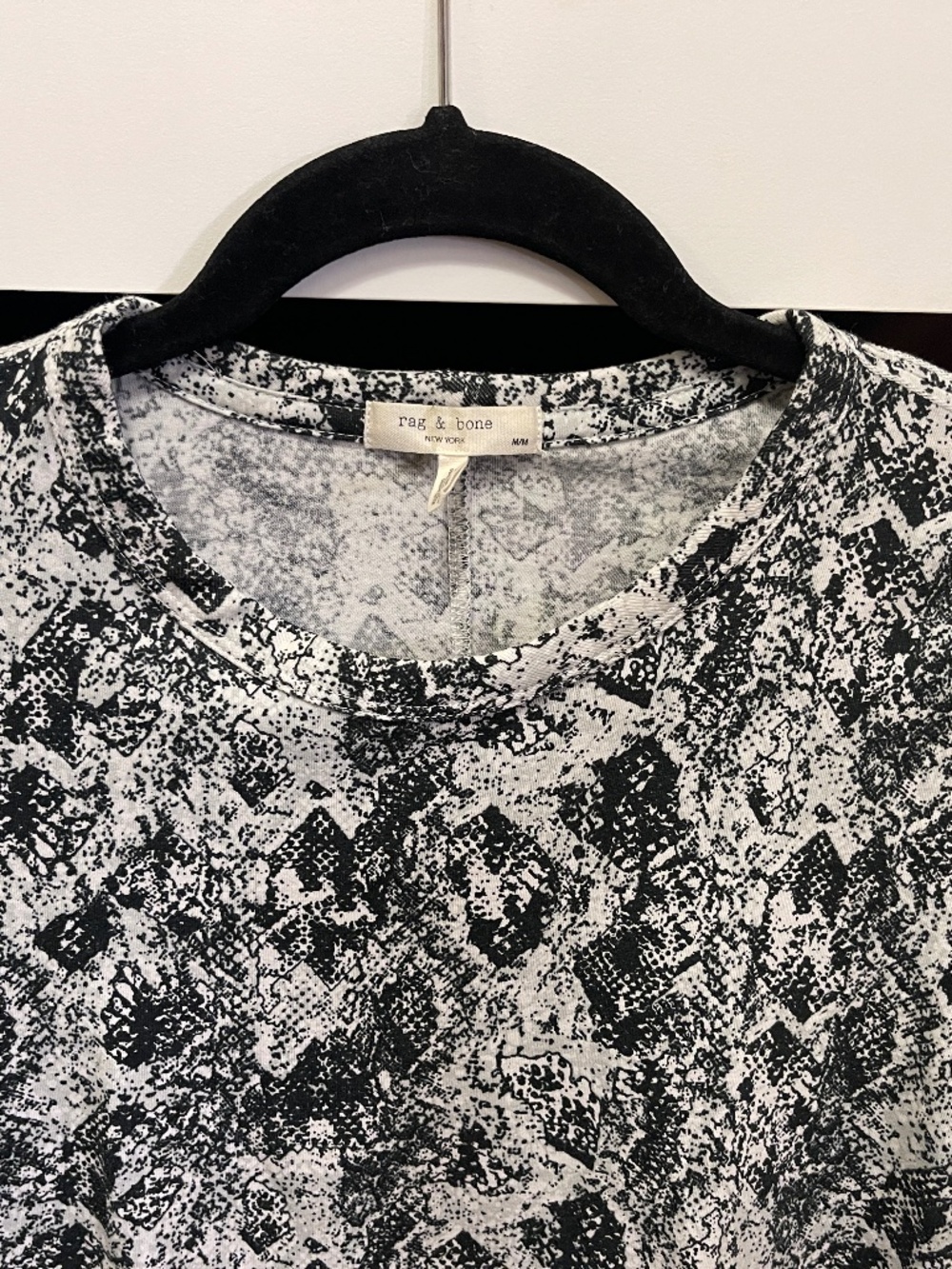 Rag and Bone abstract print black and white organic cotton women S / M